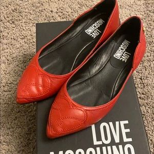 Love Moschino Red Pointy Flats